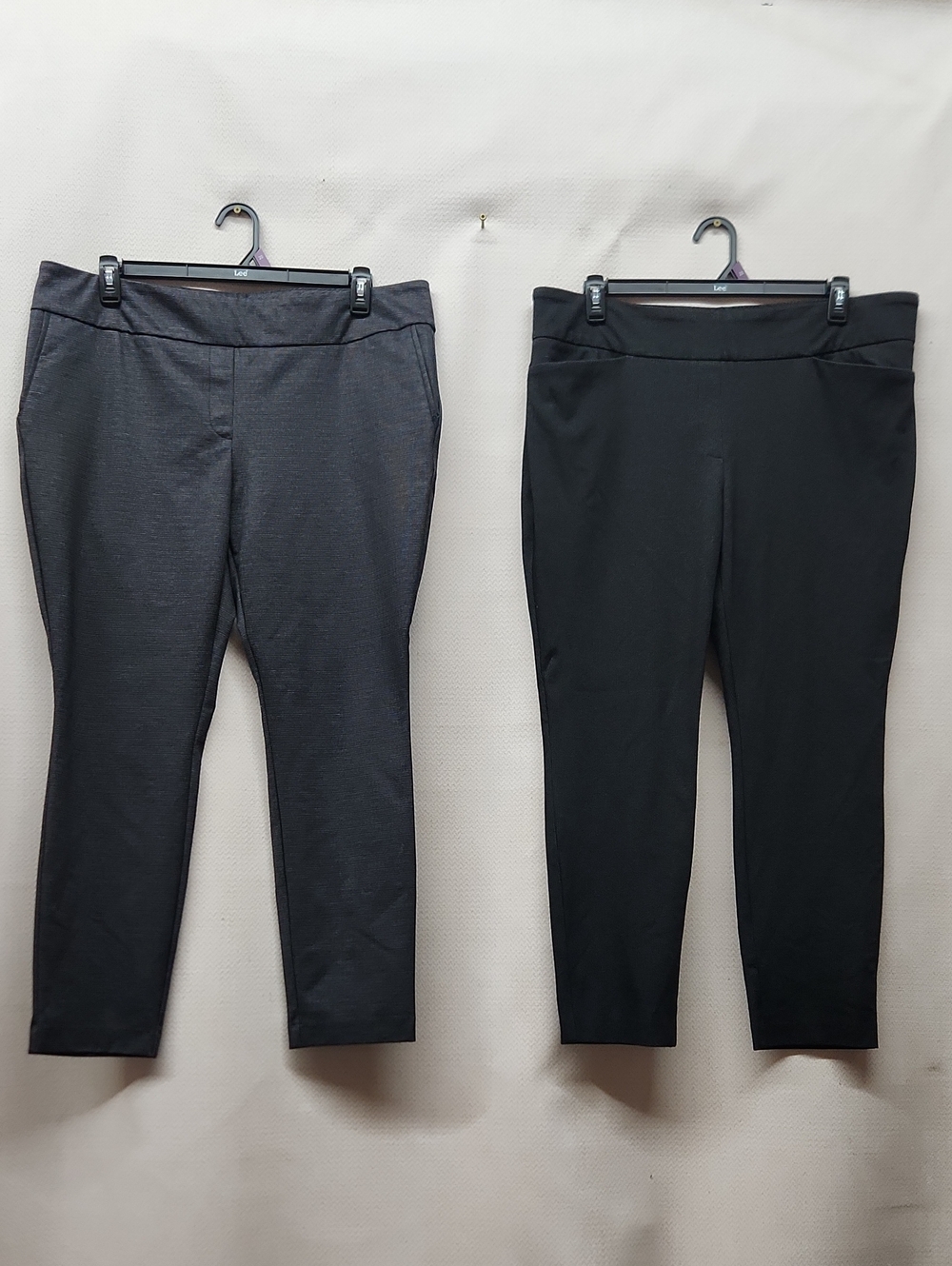 Dalia Pull-On Ankle Pants Duo — Black and Charcoal